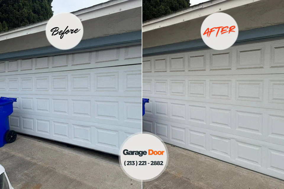 Before and after: garage door repair Greenbelt, MD